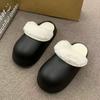 Модные водонепроницаемые хлопковые тапочки для женщин, зима 2024, уличные тапочки из хлопка с толстой подошвой и высоким носком для женщин дома