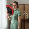 Складной веер в китайском стиле с цветочным принтом, портативный, ретро, элегантный, ручной, с кисточкой, классический веер с кисточкой