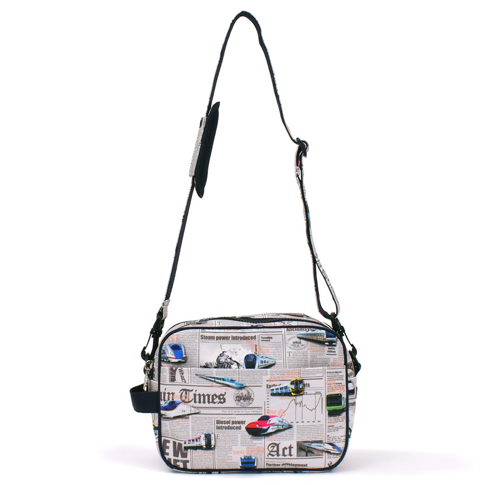 COLORFUL CANDY STYLE School Bag, Water-Repellent and Lightweight, Shinkansen and Railway World Design, Gray, Water-Repellent, Lightweight, Stain-Resis