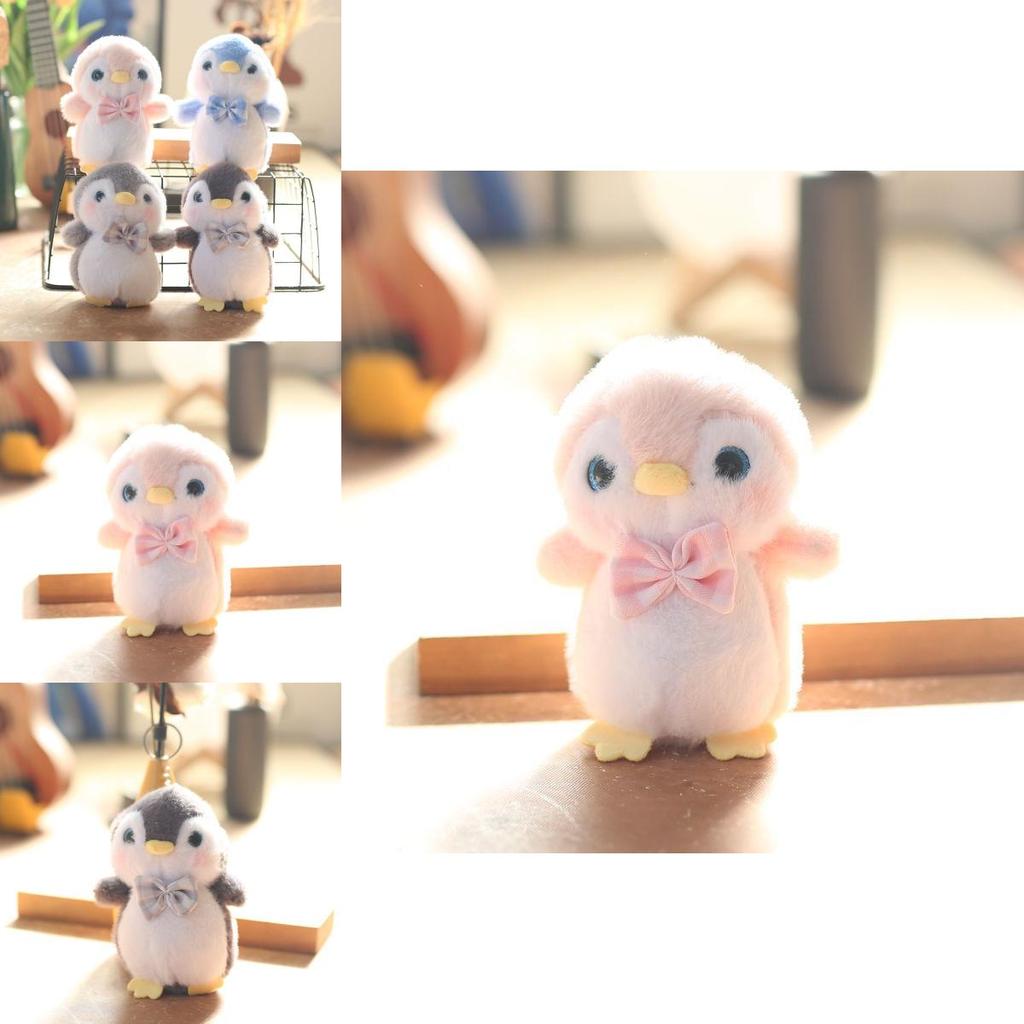 Penguin Stuffed Animal Plush Toy Backpack Keychain Soft Rabbit Fur Kids Gift