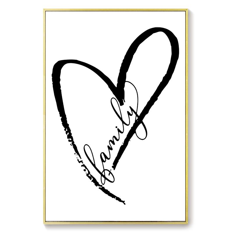 Современный минимализм Декор для дома Настенная живопись Письмо Милый дом Черно-белое настенное искусство Постер и печать Семейная гостиная Декор Изображение без рамки