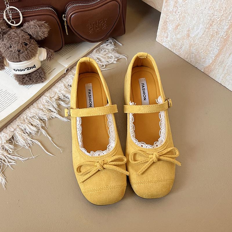Туфли Gentle Bow Мэри Джейн Одинарные туфли Женская обувь Внутреннее увеличение Весенние туфли на мягкой подошве Балетки
