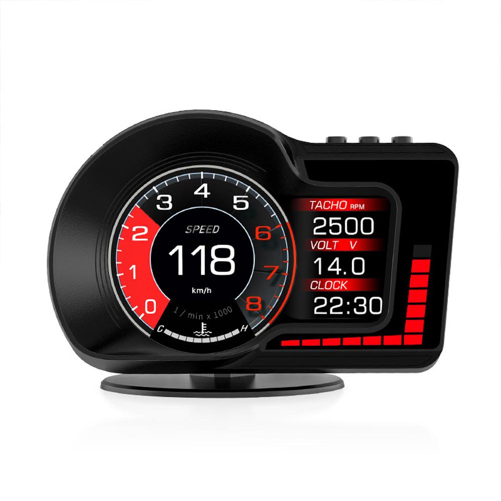 Автомобильный HUD-дисплей, цифровой GPS-спидометр, двойной системный дисплей со скоростью/часами/об/мин/водой и маслом