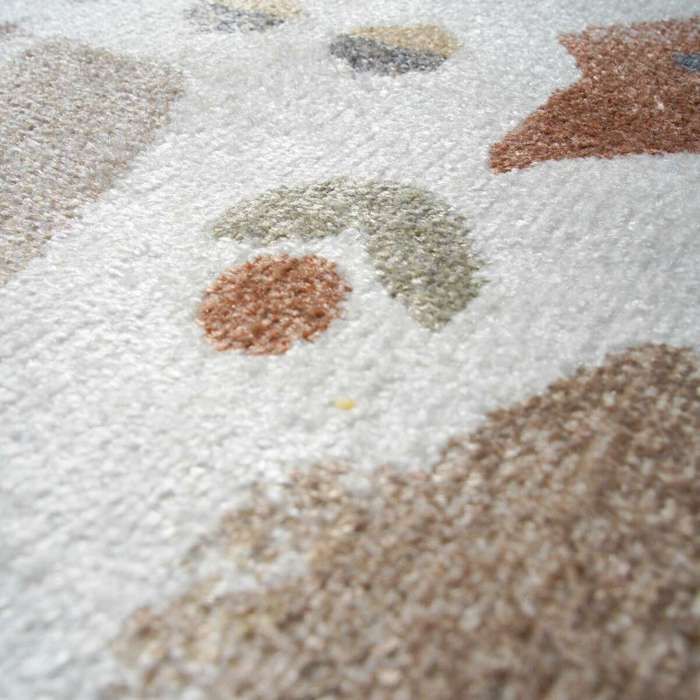 Tapis enfant lavable motif forêt gris jaune 100x150