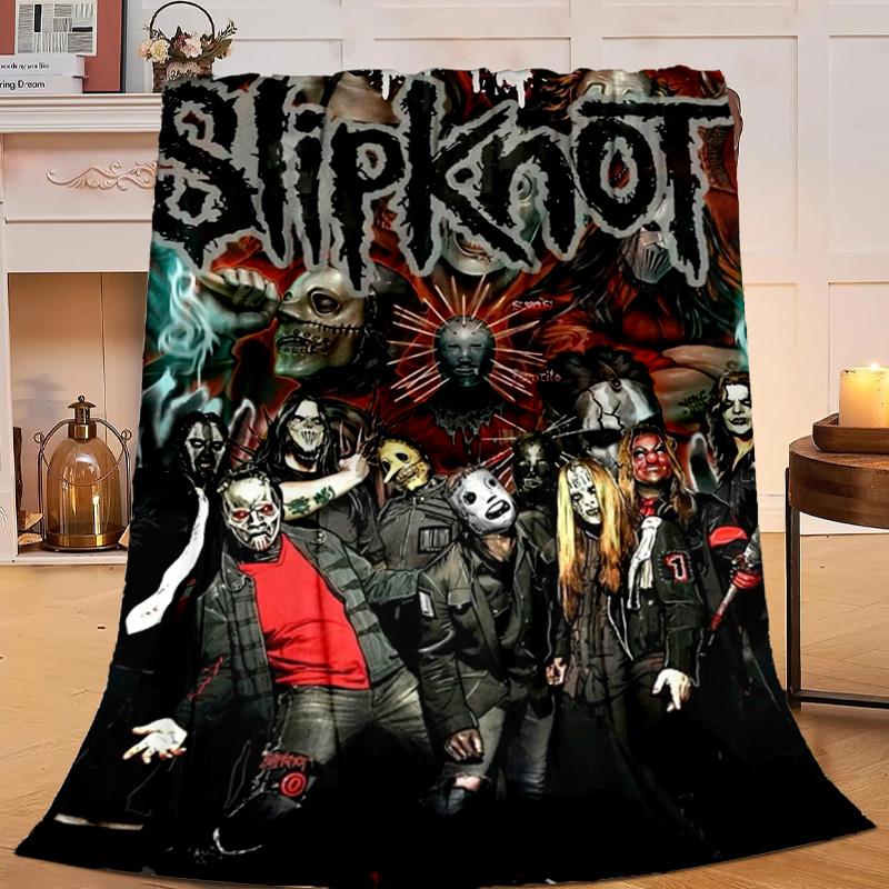 1PC Rock music Slipk-not Flannel Blanket Gift, Suitable for Both Men And Women, Soft Ideal for Beds And Sofa, Birthday Or Christmas Gift