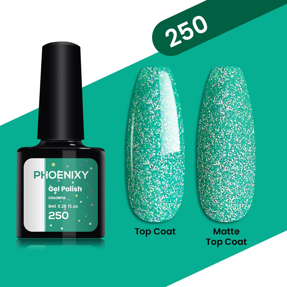 PHOENIXY, 8 мл, блестящий УФ-гель для ногтей, блестящие блестки, замачиваемый УФ-гель-лак, красочный гель-лак для ногтей, лак для дизайна ногтей «сделай сам»