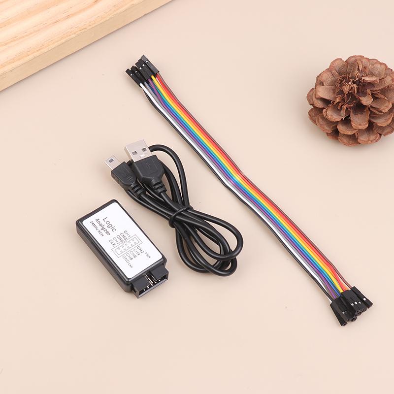 1 Set USB Logic Analyzer 24MHz 8 Channel Input Memory 24M/Seconds Logic Analyzer Debugger For ARM FPGA Logic Analyzer Logic
