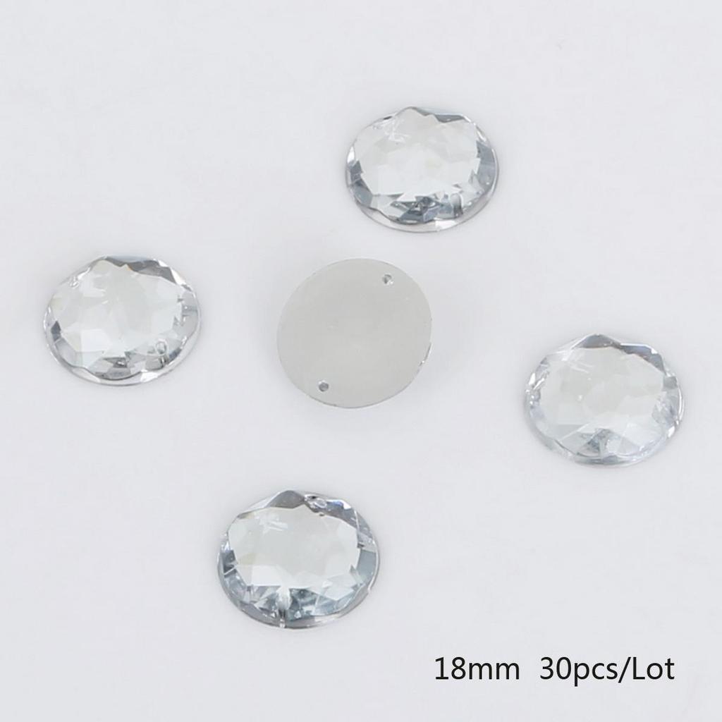 8/10/12mm Sewing Flatback Rhinestones Round Acrylic Beads Sew On Strass Crystal Stones For DIY Craft Scrapbook Decoration