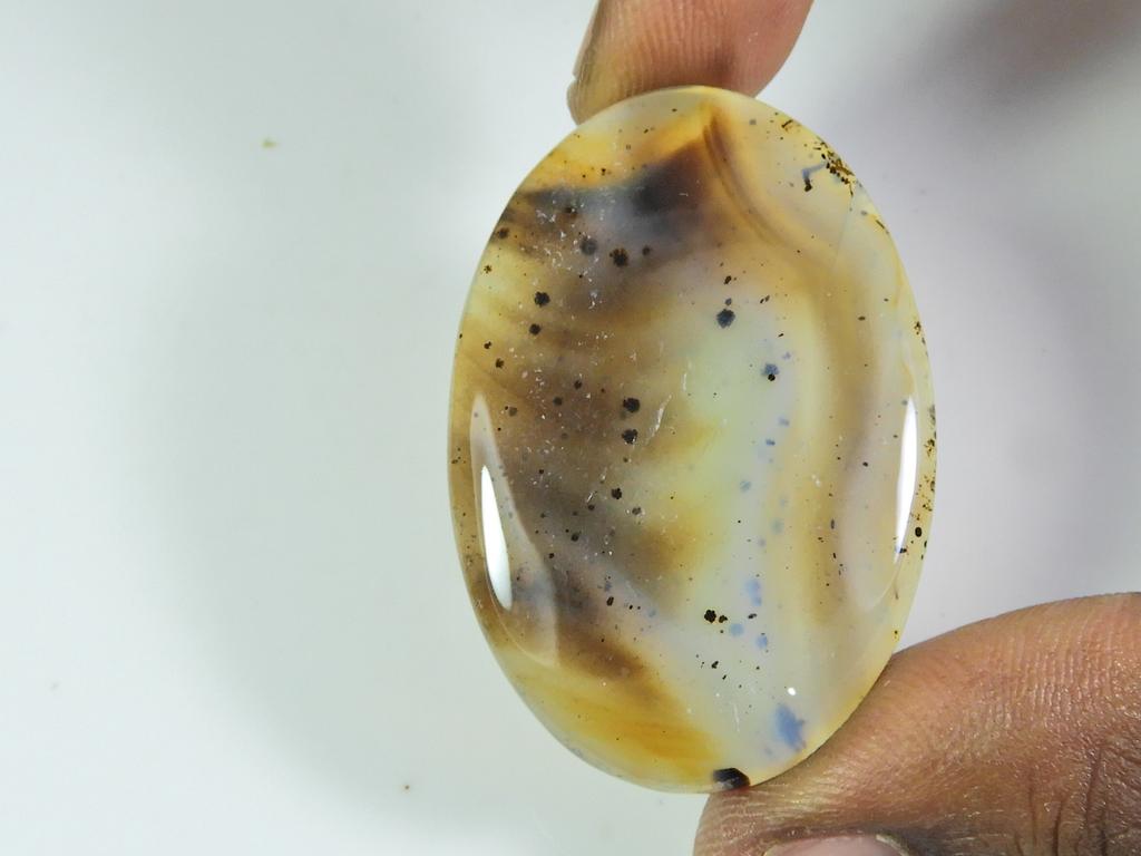 56Cts. Натуральный камень агат Монтана овальный кабошон россыпью драгоценный камень 30X45X04 MM ET-356