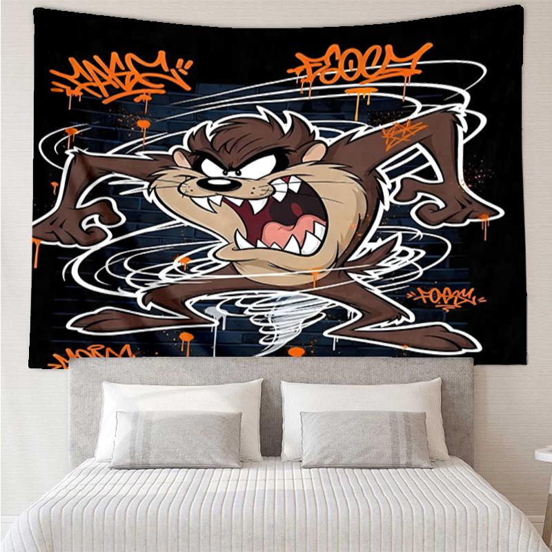 Tazma-nian Devil Spray Art Tapestry, Unique Design Tapestry, Wall Decor for Bedroom,Livingroom, Playroom,Heartwarming Fan Holiday Gifts