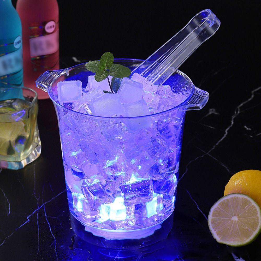 Luminous Beer Cooler Bucket with Clip Chilling Beer Container Beverage Tub LED Ice Buckets  Party