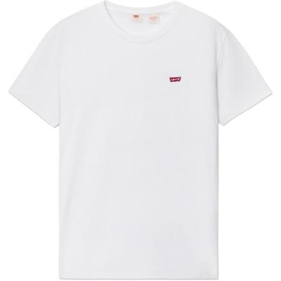 Levis Летняя Повседневная Футболка с Круглым Вырезом и Коротким Рукавом Унисекс Топы Белый 002U3-0000