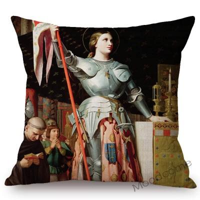 Neoclassical World Famous Oil Painting Jean Ingres Nepoleon The Source La Grande Odalisque Sofa Pillow Case Linen Cushion Cover