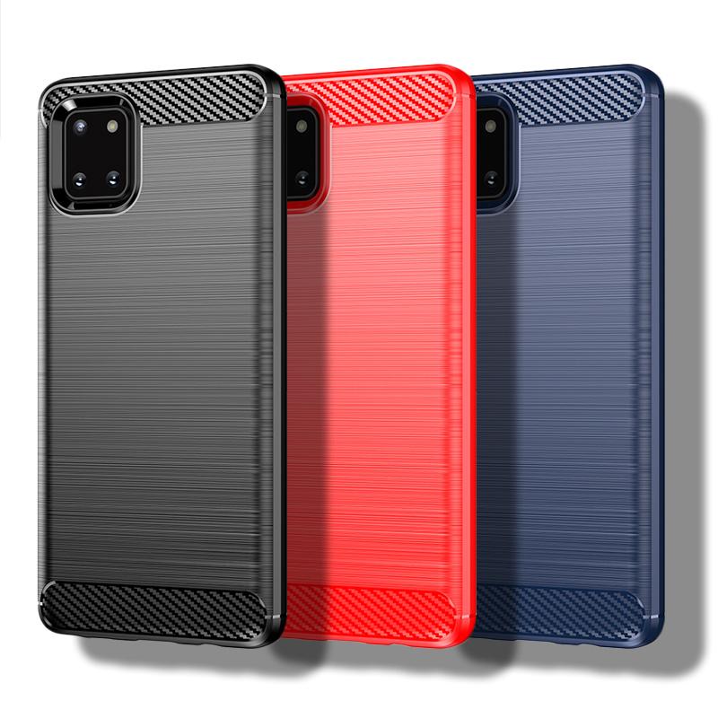 Чехол для Samsung Galaxy Note10 Lite Чехол для Samsung Galaxy Note10 Lite 4G 6,7 дюйма Углеродное волокно Противоударный силиконовый бампер