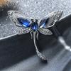Temperament Dragonfly Brooch Female Retro Crystal Insect Brooch Temperament Pin Trendy Atmospheric Clothing Accessories