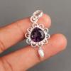 Amethyst Gemstone 925 Sterling Silver Jewelry Handmade Pendant 1.80" For Women PP-4-1