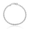 Silver Twist Rope Bracelet - European & American Trendy Jewelry, 4MM Flash Design