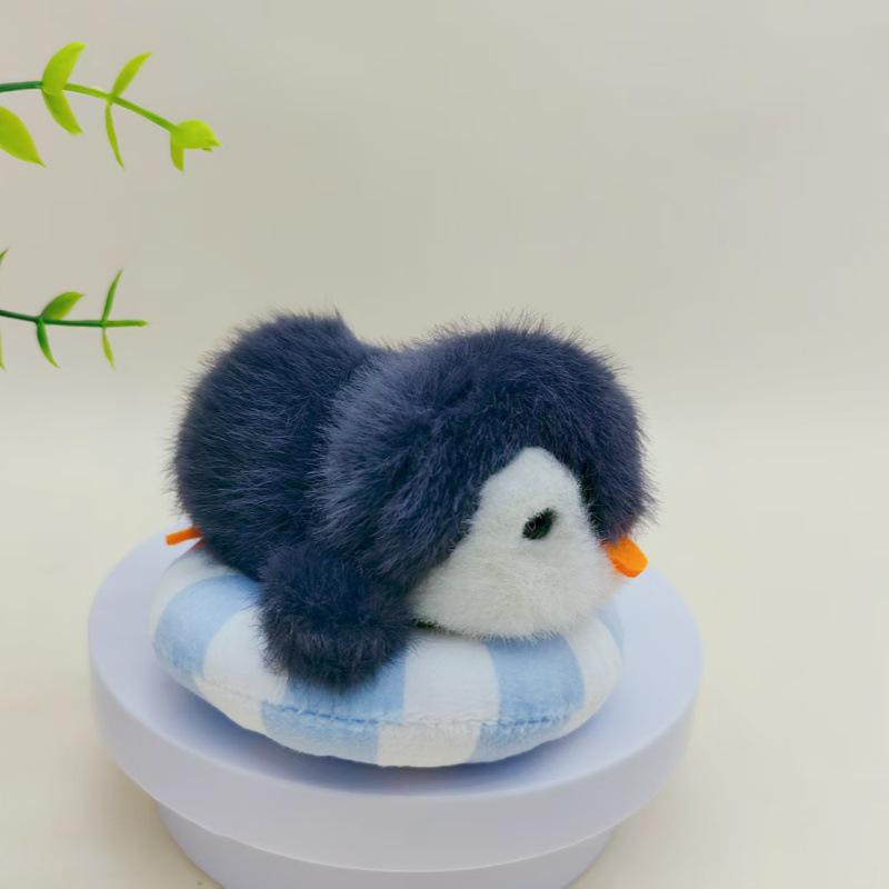 Креативный надувной круг для бассейна и набор милых брелоков с животными - Дельфин, Пингвин, Плюшевая кукла и подвеска для рюкзака в подарок