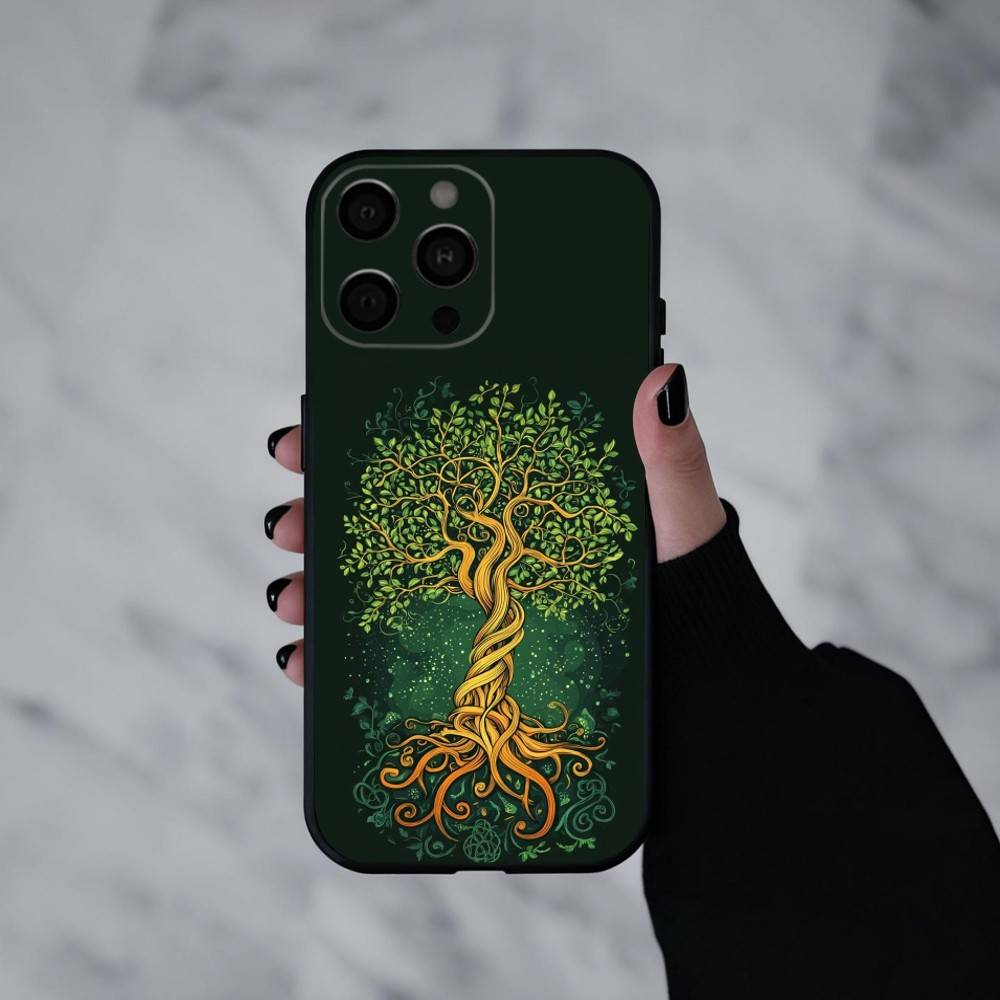 Чехол для мобильного телефона W-World L-Life Tree Для iPhone 17pro, 16,15,14,13,12,11 X XR Plus, Других Мягкий Черный Чехол