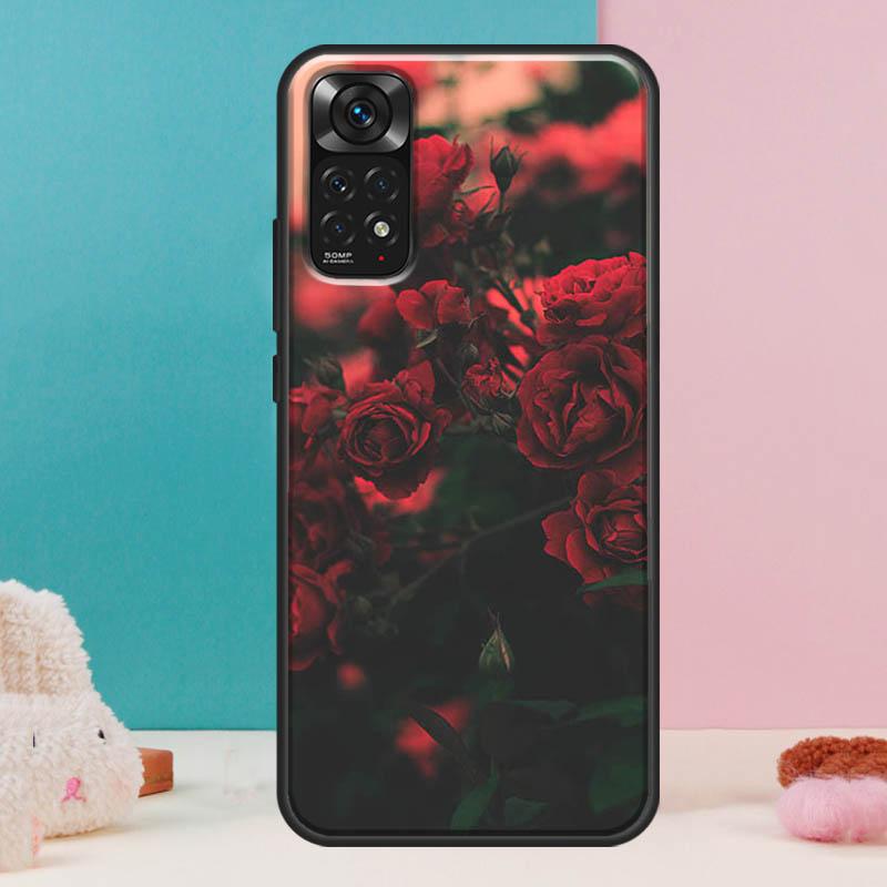Red Rose Flower Case For Xiaomi Redmi Note 14 13 Pro 12 11 9 10 9S 10S 11S 12S Redmi 14C 13C 10C 12C Cover