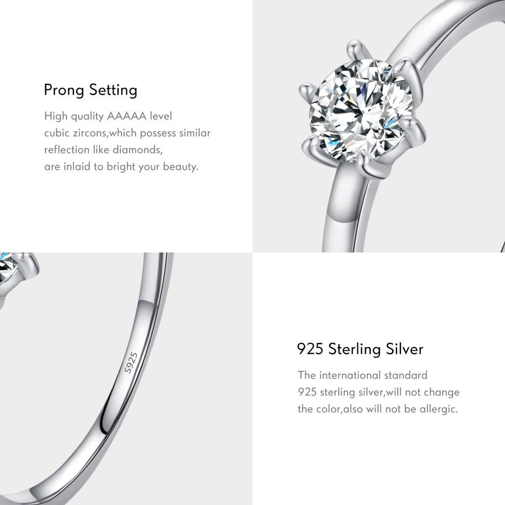 MODIAN Кольцо из стерлингового серебра 925 пробы, минималистичный ослепительный прозрачный циркон, кольцо с платиновым покрытием, свадебные украшения для женщин, подарок на день Святого Валентина