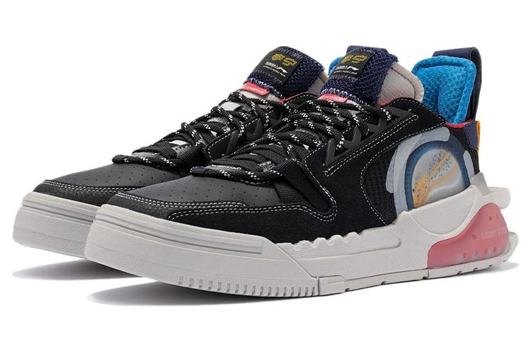 Li Ning Enlightenment Textile, Synthetic Leather, Split Suede Slip Resistant Cushioning Abrasion Resistant Low top AGCR231-1