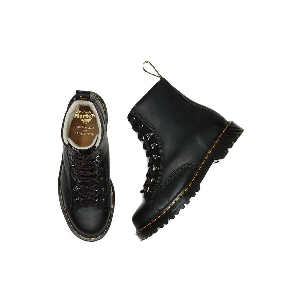 Dr. Martens Leather 8 Eyelet Lace-Up Short Boots Unisex Boots Black 27793001