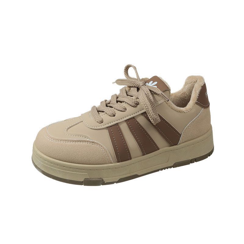 Флисовые кеды женские популярные осенне-зимние студенческие повседневные спортивные туфли универсальные на платформе белые туфли немецкие тренировочные туфли