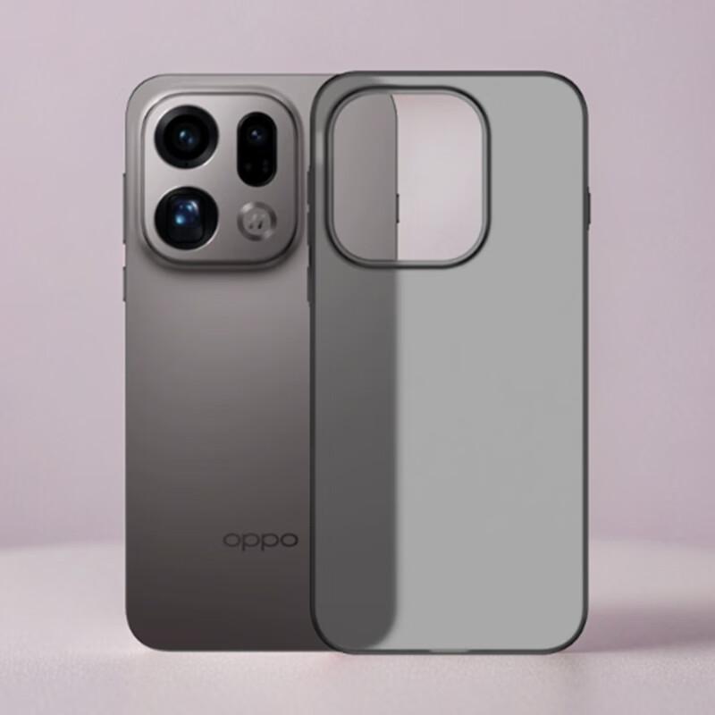 KMaxAI Transparent Black Zero-Sense Series Ultra-Thin Matte PP Full-Cover Anti-Slip Semi-Transparent Minimalist Cooling Case for OPPO Reno15