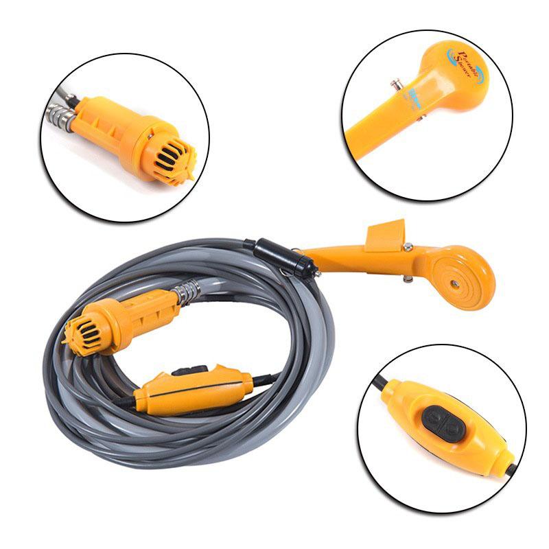 Кемпинговый душ 12 В, электрический насос высокого давления, для походов и путешествий, портативный душевой набор, полив растений, мойка автомобилей, чистка домашних животных