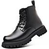 British Leather Platform Boots for Men New Soft-soled Black Luxury Shoes Man Fashion Casual Autumn Winter Ankle Boots Male