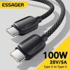 Essager 100W PD USB C Type C Cable Fast Charging Charger Cable USB-C 5A TypeC Cable For Huawei Macbook Samsung Xiaomi POCO
