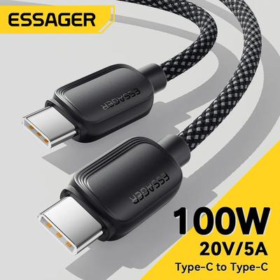 Essager 100 Вт PD USB C Type C Кабель для быстрой зарядки Зарядный кабель USB-C 5A TypeC Кабель для Huawei Macbook Samsung Xiaomi POCO