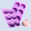6 Cavity 3D Flower Shaped Silicone Soap Mold Diy Fondant Cake Form Soap Making