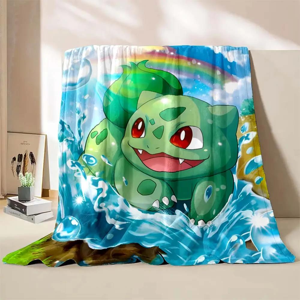 Cute Pokémon Bulbasaur Print Blanket Children Adult Blanket Soft Warm for Bed Sofa Travel Cover Blanket Children's Luxury Gifts