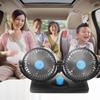 Mini Car Fan Double Heads Cooling Fan Quiet USB Electric Fan 360 Degrees Rotation with 4 Wind Speeds for
