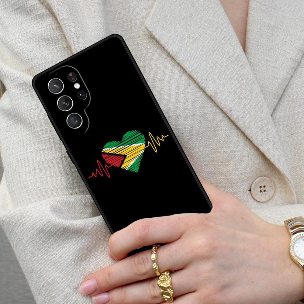 Мягкий чехол для телефона с флагом Гайаны для Samsung Galaxy S26 Ultra S25 S24 S23 S22 S21 S20 Note10