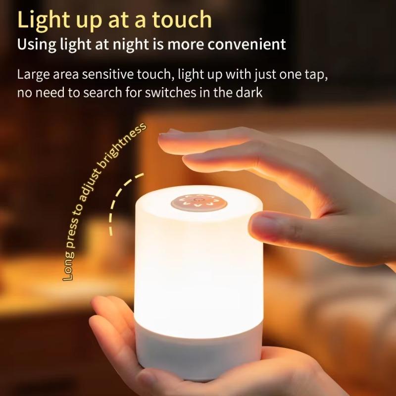 Led Night Lights Touch Bedside Lamp 3-Color Dimmable USB Rechargeable Portable Table Lamps for Bedroom Living Room Office Desk