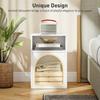 Bedside Table with 2 Open Compartments - White