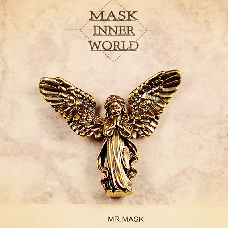 Vintage Brass Blessed Guardian Angel Figurines Miniatures Desktop Ornaments Lovely Small Statue Home Decoration Crafts