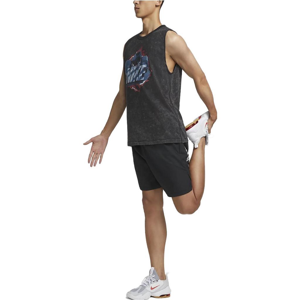 Nike Мужские майки Черные с круглым вырезом Умеренный прямой крой DX0909-010