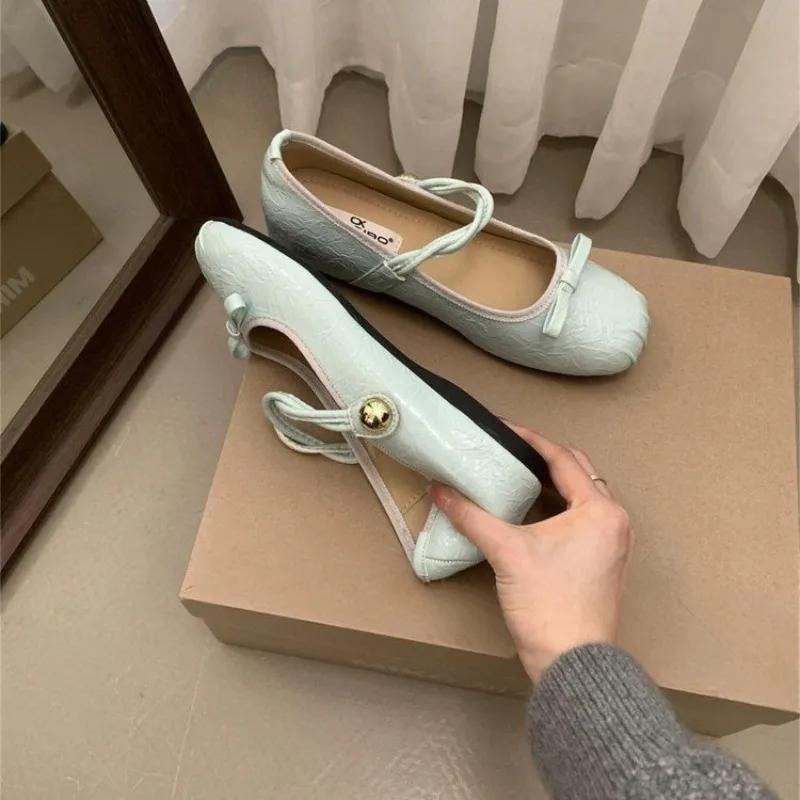 Балетки на плоской подошве Модная женская обувь Повседневные кроссовки с круглым носком Удобные туфли для вечеринок Ретро-стиль для отдыха Mujer