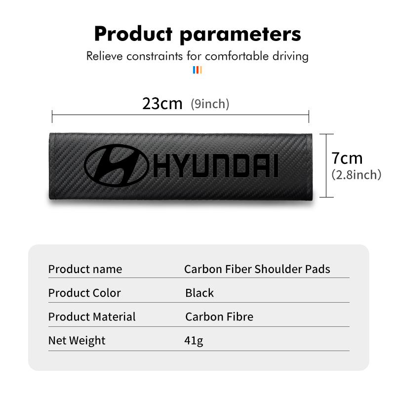 Car Seat Belt Carbon Safety Shoulder Cover Protection Padding For Hyundai Genesis N-LINE I10 I20 I30 I40 IX20 IX35 Kona Getz PP18