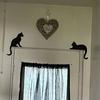 3/4Pcs Halloween Black Cat Decor Wooden Cat Silhouette Door Corner Decor Scary