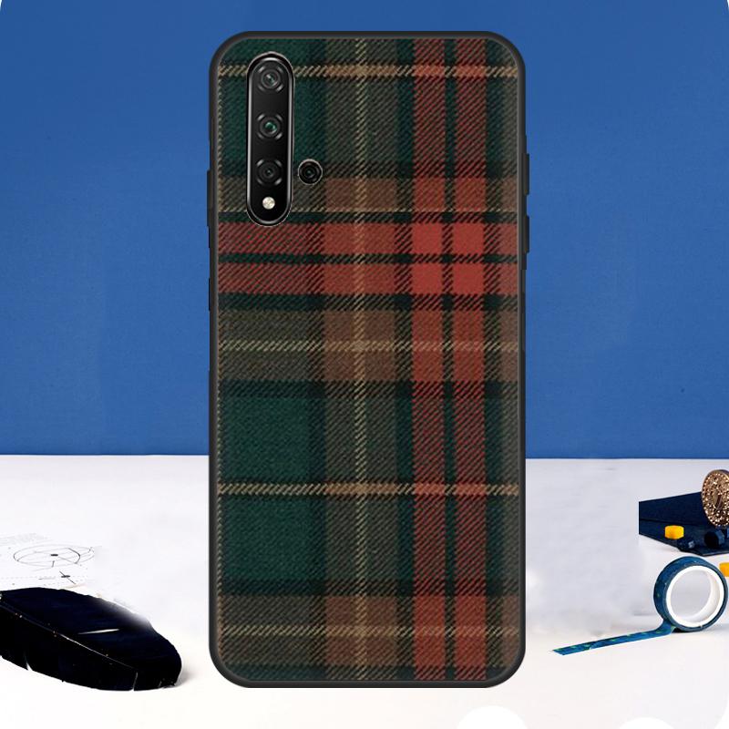 Теплый чехол в шотландскую клетку для Huawei Nova Y90 Y91 Y60 Y61 Y70 10 9 SE 11 Pro 5T 11i 8i 3i P20 P40 P30 Lite