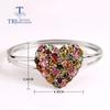 2023 браслет в форме сердца, серебро 925 пробы, натуральный красочный турмалин, изысканные украшения для женщин, жены, хороший подарок