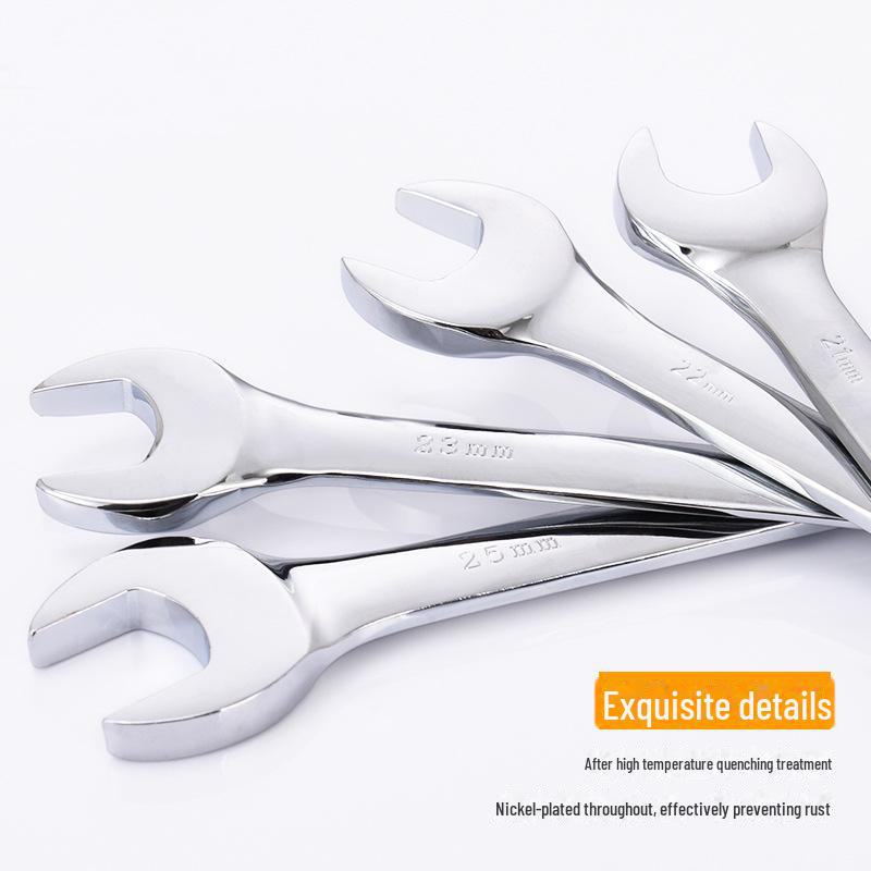 Набор двухсторонних рожковых и вилочных ключей - инструмент для ремонта автомобиля с зеркальной отделкой