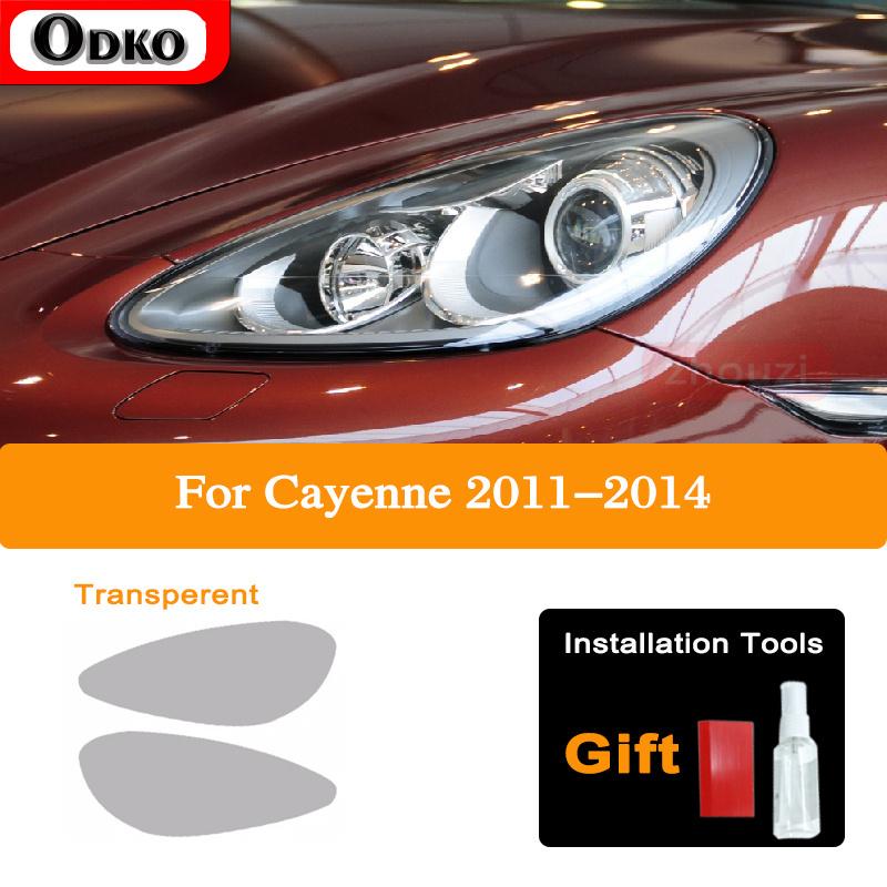 For Porsche Cayenne 2011-On 958 Car Headlight Tint Black Protective Film Taillight Transparent TPU Sticker Accessories