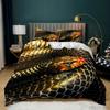 Snake Duvet Cover 3D Reptile Print Bedding Set Queen Size For Kids Adults Living Room Decor Green Snake Cobra Comforter Cover