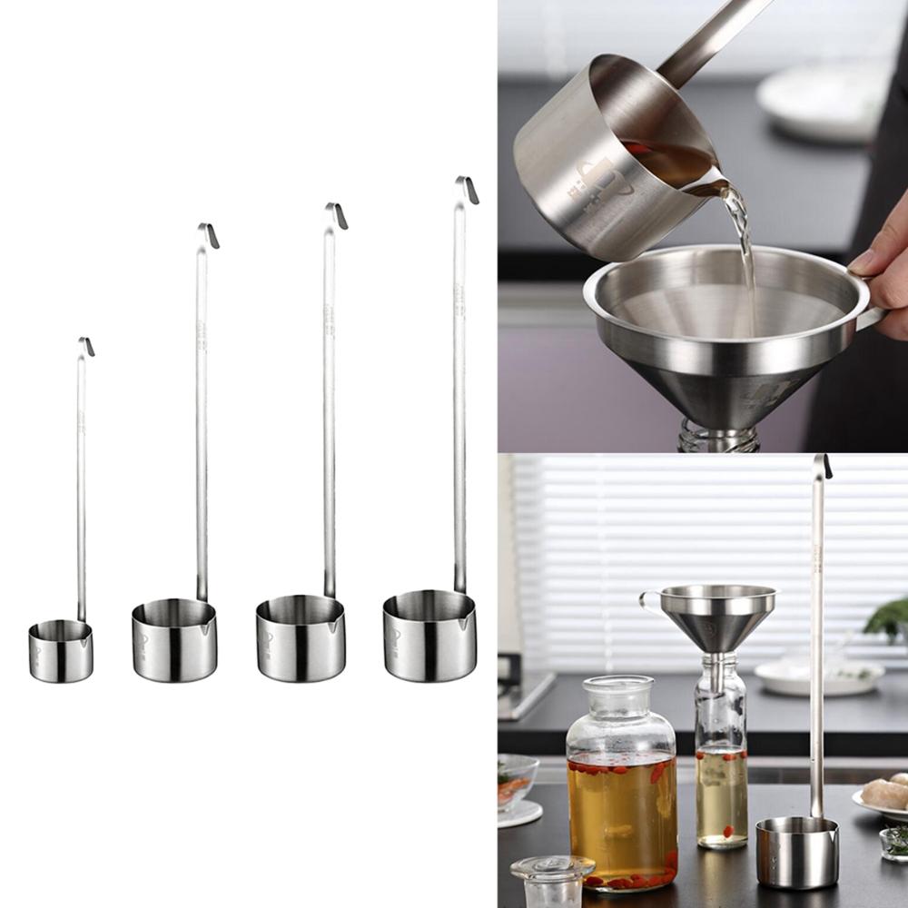 Long Handle Sauce Stainless Steel With Hook Bar Tool Beer Pouring Ladle Measuring Spoon Wine Dipper